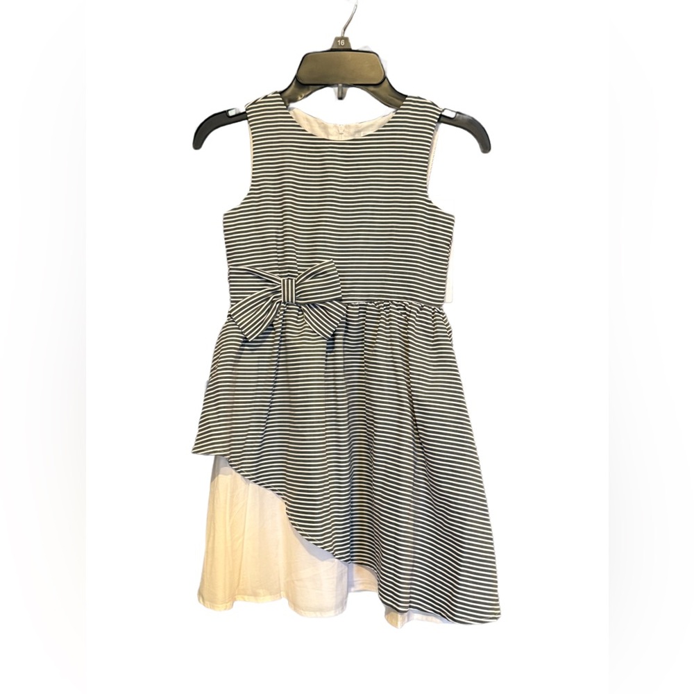 Us Angels Black and White Striped Kids Dress